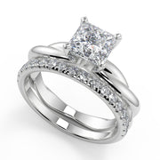 Mila Infinity Solitaire Rope 4 Prong Princess Cut Diamond Engagement Ring - Nivetta